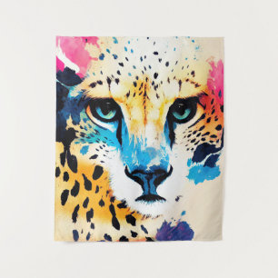 Cheetah Wild Nature Tierfarben Malerei Wandteppich