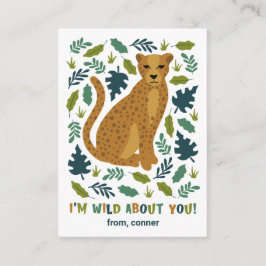 Cheetah Wild über Sie Klassenzimmer Valentine Card Begleitkarte
