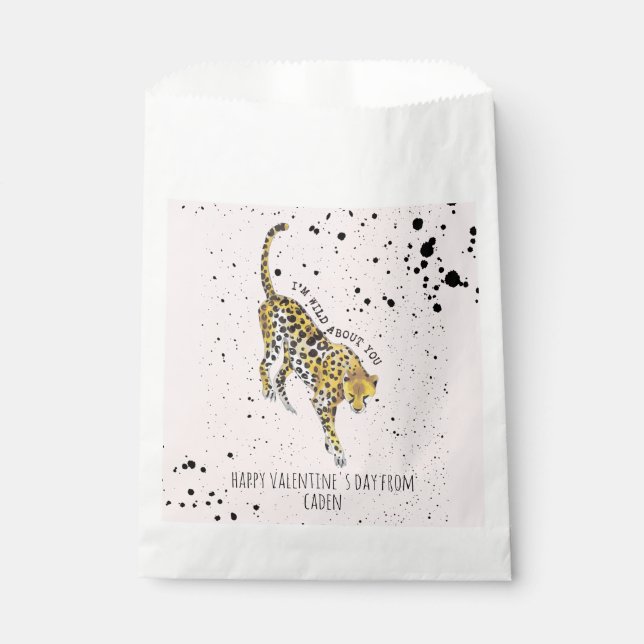 Cheetah Wild über Sie Unterricht Valentine Geschenktütchen (Vorderseite)