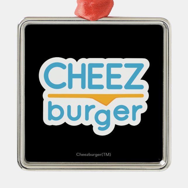 Cheezburger Logo (Farbe) Silbernes Ornament (Vorne)