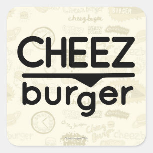 Cheezburger Logo (schwarz) Quadratischer Aufkleber