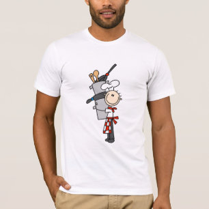 Chef avec des pots et des T-shirts et des cadeaux