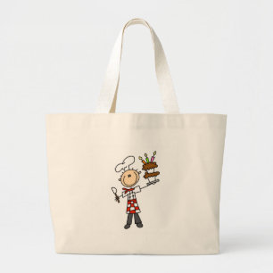 Chef avec des sacs de gâteau d'anniversaire