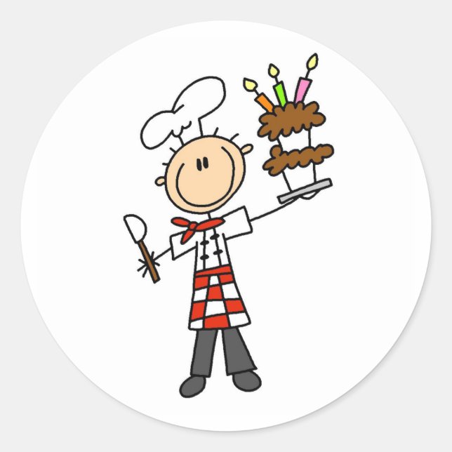 Chef avec Stickers de gâteau BIrthday (Devant)