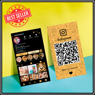 Chef Bakery Instagram Pfirsich-Gebäck Catering QR- Visitenkarte