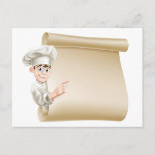 Chef caricaturiste et menu