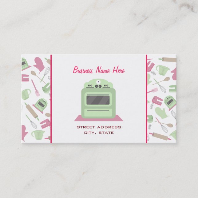 Chef Carte de visite de traiteur - Motif de cuisin (Devant)