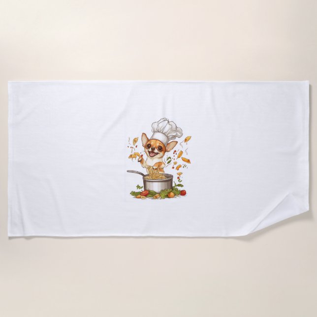 Chef Chihuahua � Culinary Dog Master Strandtuch (Vorderseite)