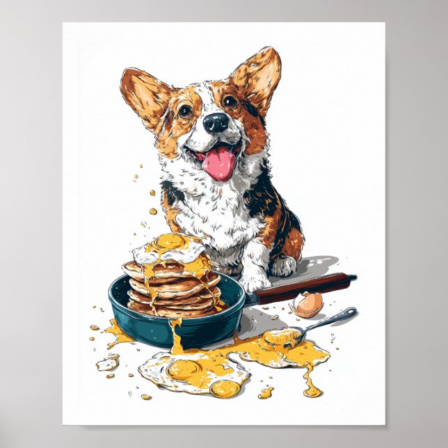 Chef Corgi – Lustiger kochender Hund Poster (Vorne)