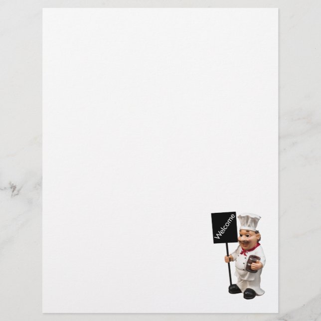 Chef cuisinier - Carte de menu BIENVENUE (Devant)