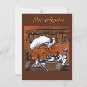 CHEF-DACHSHUNDE POSTKARTE