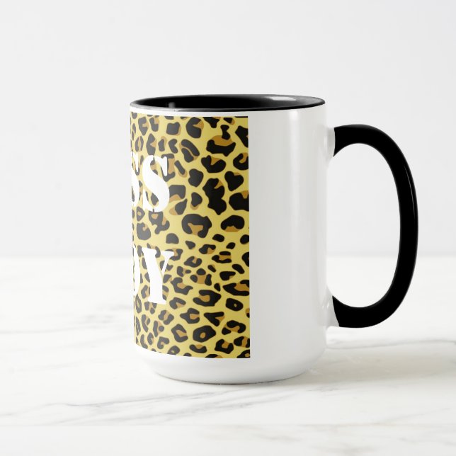 Chef-Dame Leopard Print Mug Tasse (Rechts)
