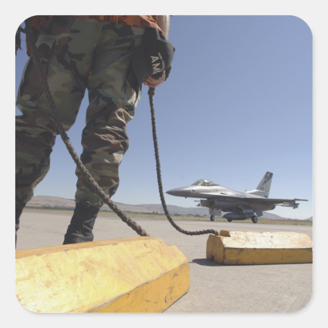 Chef der Crew der US-Luftwaffe Quadratischer Aufkleber (Vorderseite)