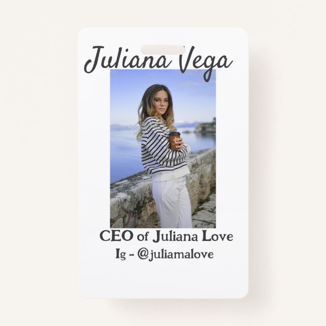 Chef der Geschäftsführerin, Chefin Instagram Handl Ausweis (Vorderseite)