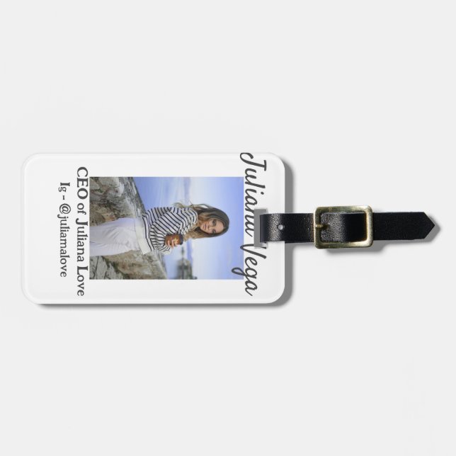 Chef der Geschäftsführerin, Chefin Instagram Handl Gepäckanhänger (Vorderseite horizontal)