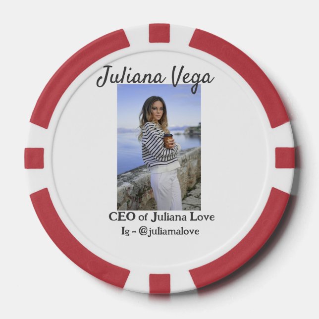 Chef der Geschäftsführerin, Chefin Instagram Handl Pokerchips (Vorderseite)