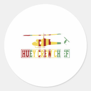 Chef der Vietnam-Crew-Crew Ähm1 Huey Runder Aufkleber