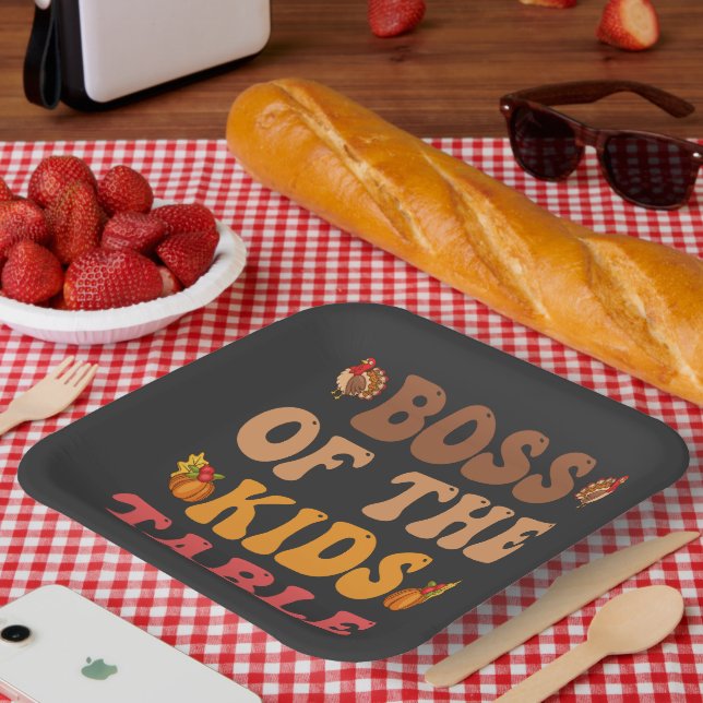 Chef des Kindertisches Witziger Erntedank Türkei Pappteller (Picknick)