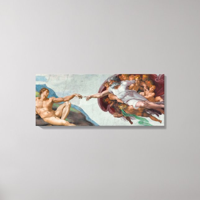 Chef-d'oeuvre sur toile - "La création d'Adam" (Recto)