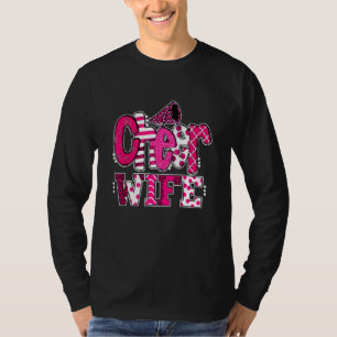 Chef Ehefrau Größte Fan Leopard Print und Pom Pom T-Shirt