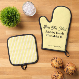 Chef-Familien-Weihnachtsgeschenk Ofenhandschuh & Topflappen-Set