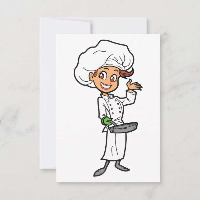 Chef Féminine Avec Invitations À La Panne De Fraud (Devant)
