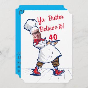 Chef Funny Birthday Cook Face Replace Humor Fab Einladung