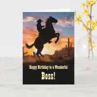 Chef-Geburtstag Country Western Cowboy aufbäumende