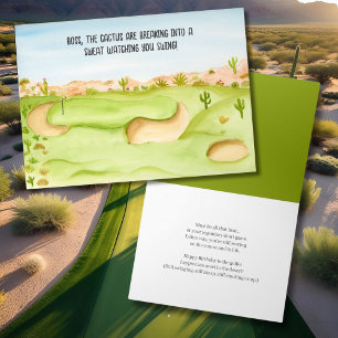 Chef-Geburtstag-Wüsten-Golfplatz-Aquarell Karte