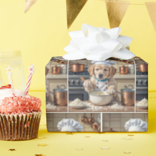 Chef Golden Retriever Welpe Backen Geschenkpapier