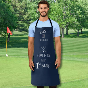 Chef & Golfer Schwarz & Weiß mit individuellem Mon Schürze