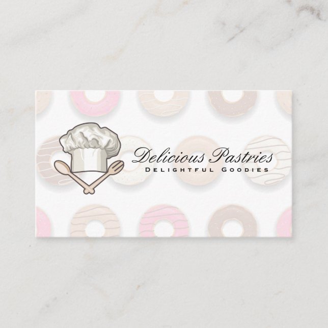 Chef Hat | Donut Pattern Visitenkarte (Vorderseite)