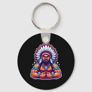 Chef-Indianer-Flechtmuskeln Fan Lover Bodybuildin Schlüsselanhänger