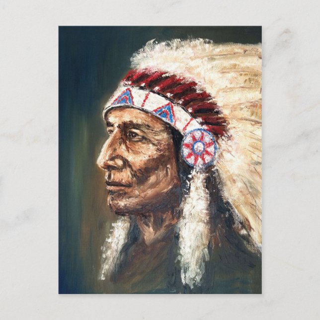 Chef, Indianer Postkarte (Vorderseite)