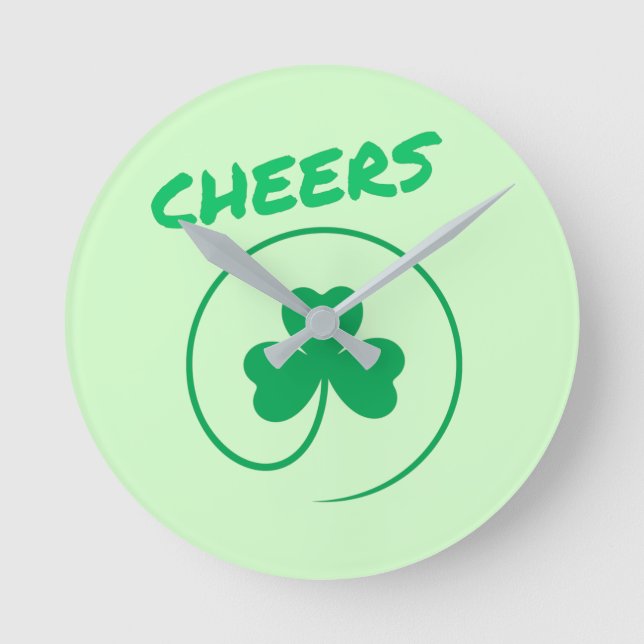 Chef Irland Irish Clover Kleeblatt Retro Runde Wanduhr (Vorderseite)