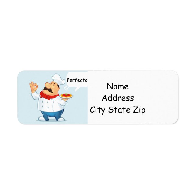 **CHEF ITALIEN** ÉTIQUETTE D'ADRESSE DE RETOUR (Devant)