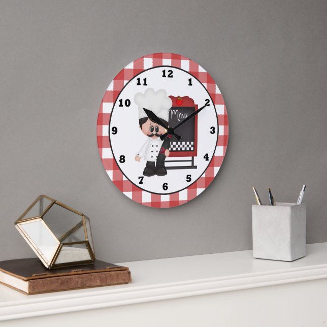 Chef italien Fun wall horloge (Bureau)