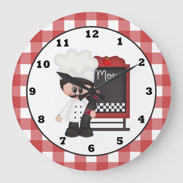 Chef italien Fun wall horloge (Recto)