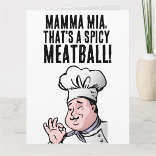 CHEF ITALIEN MEATBALL AMUSANT ANNIVERSAIRE Carte d
