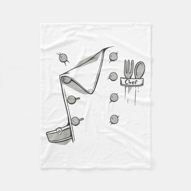 Chef Jacket Chef Costume Cook Cooking Funny Chef G Fleecedecke (Vorderseite)