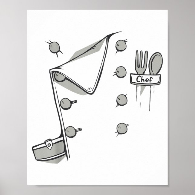 Chef Jacket Chef Costume Cook Cooking Funny Chef G Poster (Vorne)