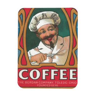 Chef-Kaffee im Jugendstil Küchenstil Magnet