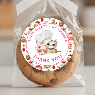 Chef Kitten Bäckerei Danke Runder Aufkleber