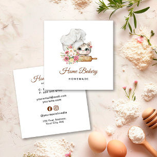 Chef Kitten Bäckerei Quadratische Visitenkarte