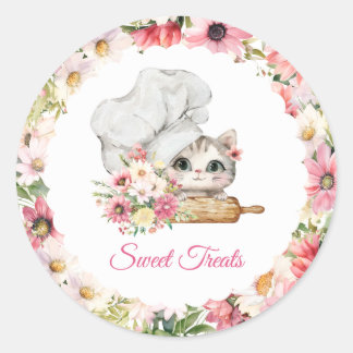 Chef Kitten Bakery Runder Aufkleber