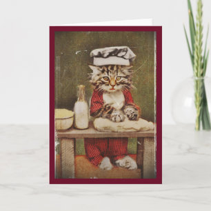 Chef Kitten Making Bread Karte