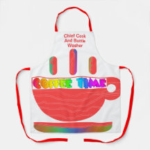 Chef-Koch Flaschenwäscher Kaffezeit
