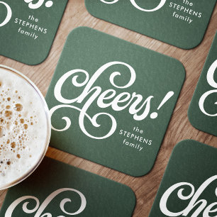 Chef kühn grüner Retrourlaub Rechteckiger Pappuntersetzer