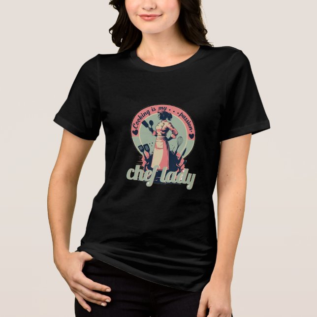 Chef lady retro style  Tri-Blend shirt (Vorderseite)