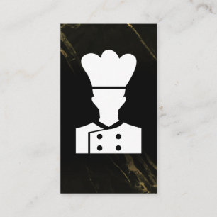 Chef Logo Schwarzer Marmor Visitenkarte
